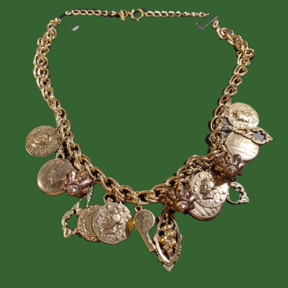 1928 Vintage Gold Trinket Choker Necklace - Picture 5 of 14